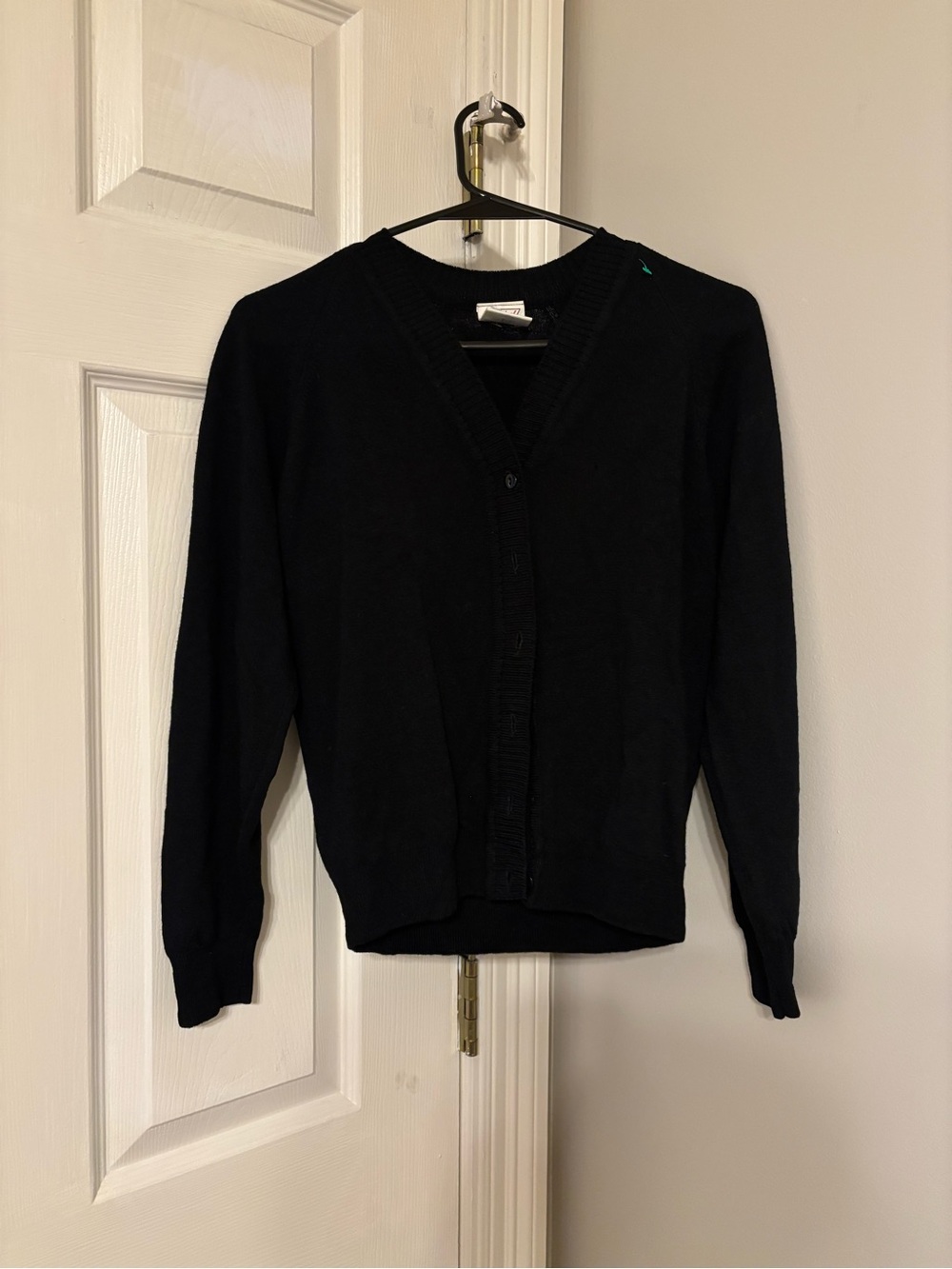 Vintage 1950s St Michael Botany Wool Cardigan Sweater  Black UK 12 US S
